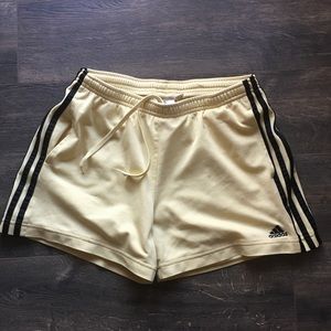 ADIDAS Light Yellow w/Black Stripes Shorts Size M